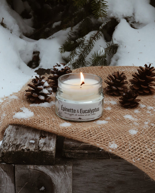 Bougie de soya Épinette et Eucalyptus